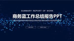 Plantilla de ppt de informe de resumen de trabajo azul de fondo de llamarada de partículas hermosas