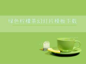 Fundal de ceai verde de lămâie diapozitiv simplu și simplu