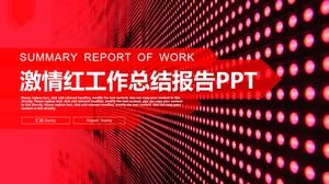 Modèle de rapport ppt de rapport d'affaires résumé de travail de vent rouge passionné