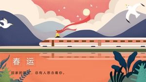 Çin yeni yılı Tema elle çizilmiş illüstrasyon stil ppt şablonu