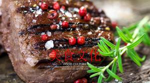 Food of black pepper beef barbecue background