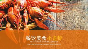 เทมเพลต PPT ของอุตสาหกรรมอาหารและอาหารที่มีพื้นหลังแบบ Crayfish เผ็ด