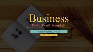 Modelo de ppt de resumo de trabalho de negócios de estilo minimalista plano de quatro cores