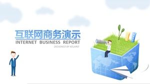 Симпатичный элемент мультфильма интернет бизнес работа отчет шаблон ppt
