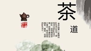 Çay töreni çay kültürü tanıtım Çin tarzı ppt şablonu