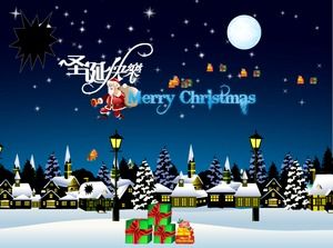 Счастливого Рождества-Рождества желает мультфильм анимационные открытки шаблон ppt