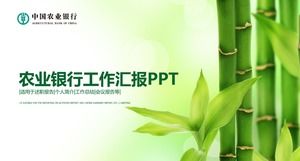 Festival de bambu capa de folha de bambu verde pequeno fresco agrícola banco trabalho relatório modelo ppt