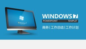 Microsoft Blue Windows Desktop-Thema einfache flache Arbeit Zusammenfassung Bericht ppt Vorlage
