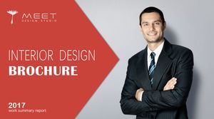 Red flat atmosphere business work report ppt template