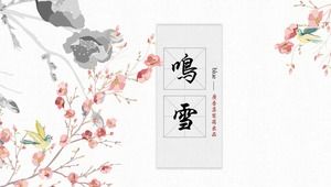 Mingxue-simples e elegante aquarela estilo chinês ppt template