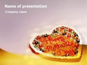 Love cake for mom-mother's day wishes ppt template