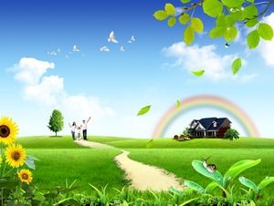 رعاية البيئة الأسرة السعيدة —— قالب حماية البيئة والصالح العام ppt