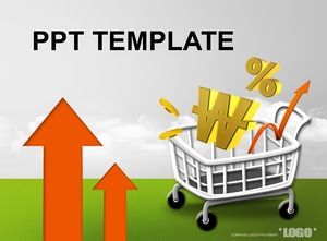 Shopping and consumer vector cartoon ppt template (beautiful chart)