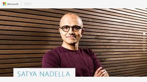 CEO Microsoft, Satya Nadella, meniru gaya situs web profil animasi versi ppt tinggi