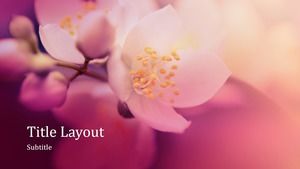 Template ppt latar belakang bunga hangat ungu muda