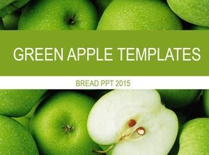 ppt 템플릿 녹색 사과 과일