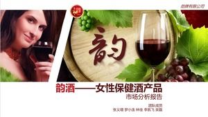 Modello ppt di analisi di mercato del prodotto vitivinicolo vino-femmina vino rima