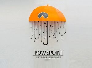 Kreative ppt-Schablone des kleinen Stereo-Regenschirms