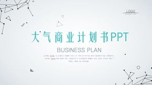 เทมเพลต PPT ของแผนธุรกิจทางการเงินที่มีพื้นหลังเส้นประเรียบง่าย