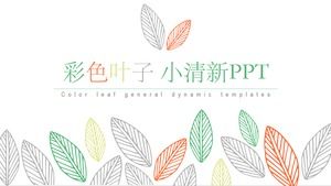 Template PPT pola daun warna sederhana dan segar