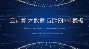 Big Data PPT-Vorlage auf blauem virtuellem Punktmatrixhintergrund