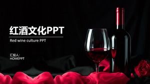 ワインの背景にワイン文化のテーマのPPTテンプレート
