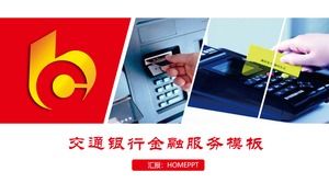 Template PPT pengenalan layanan keuangan Bank Merah China