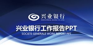 Modèle PPT de rapport de synthèse du travail de la Banque industrielle bleue