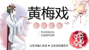 Modèle PPT d'introduction à l'opéra Huangmei de style esthétique