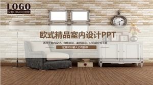 Modèle PPT d'affichage de design d'intérieur d'entreprise de décoration de style européen