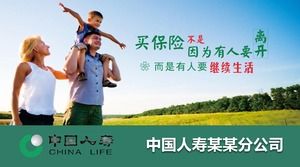 中国生命保険事業紹介PPTテンプレート