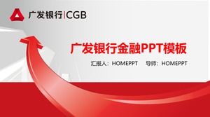 Guangfa banka PPT şablonu kırmızı katı ok arka plan ile