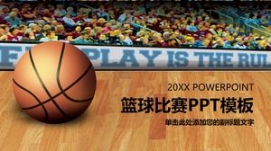 Templat PPT permainan basket untuk latar belakang basket