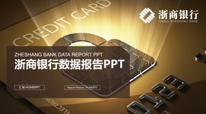 ゴールデンバンクカードの背景を持つZheshang銀行のPPTテンプレート