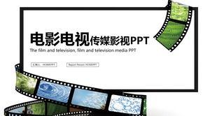 Laporan ringkasan kerja industri media film baru dengan template PPT