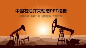 Petrol sahası petrol madenciliği PPT şablonu