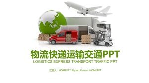Modello PPT del rapporto di sintesi del lavoro dell'industria dei trasporti di logistica verde
