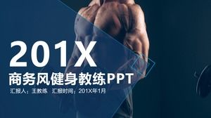 Modello PPT tema blu bodybuilding fitness