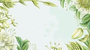 Два зеленых акварельных растения PPT фоновые рисунки