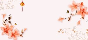 Portocaliu flori fluture PPT imagine de fundal