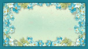 Duas fotos de fundo azul aquarela flor PPT