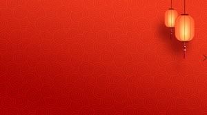 Świąteczny czerwony pomyślny obłoczny latarniowy śliwkowy kwiat PPT obrazek