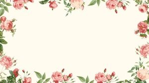 Satu set gambar latar belakang PPT floral Han Fan