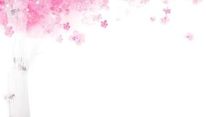 Романтические розовые акварельные лепестки дерева PPT background picture
