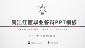 Plantilla PPT de defensa de tesis de graduación concisa azul y roja