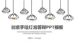 Modèle PPT de réponse de thèse de graduation d'ampoule dessinée à la main créative