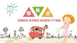 Plantilla PPT de reunión de padres de jardín de infantes de dibujos animados lindo