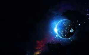 Blue beautiful planet universe PPT background picture