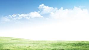 السماء الزرقاء الطازجة والطبيعية والعشب السحابي الأبيض صورة خلفية PPT