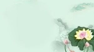 Tujuh gambar latar belakang PPT lotus angin Cina